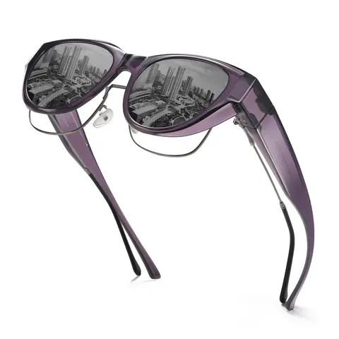 HAOLOTA Female Oversized Trendy Outdoor Fashion Sunglasses - TAC Full Rim, Fit Over Glasses, UV400 Sun Shield, Lightweight All-Day Ease, Polarized Glare Cut, Beach Stylish Accessories