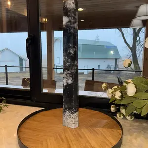 Blue Moss Agate Tower VERY Druzy 21 Inches, 7 lbs, Stunning Agate Stone with Unique Texture and Color