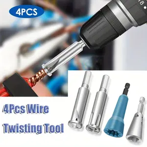 4PCS Wire Twister for Drill, Wire Stripper for Drill, Wire Connector for Electrical Power Drill Alloy Steel Wire Nut Twister