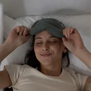 Natural Weighted Eye Mask for Deep Sleep | Breathable Linen, Real Lavender, Thermal Therapy