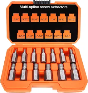 13 count Screw Extractor Set Multi-Spline Easy Out Bolt Extractor Kit, Chrome Molybdenum Alloy Steel Hex  Bolt Remover Tool for Broken Stripped Rusted  Screws Nuts