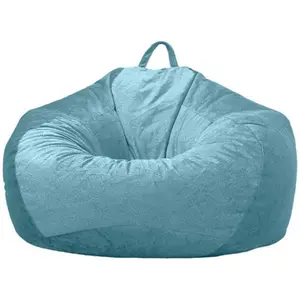 Posh Microsuede Stuffed Animal Storage Bean Bag Chair Cover(No Filler) Stuffable Zipper Beanbag Replacement Cover for Kids and Adults Without Filling