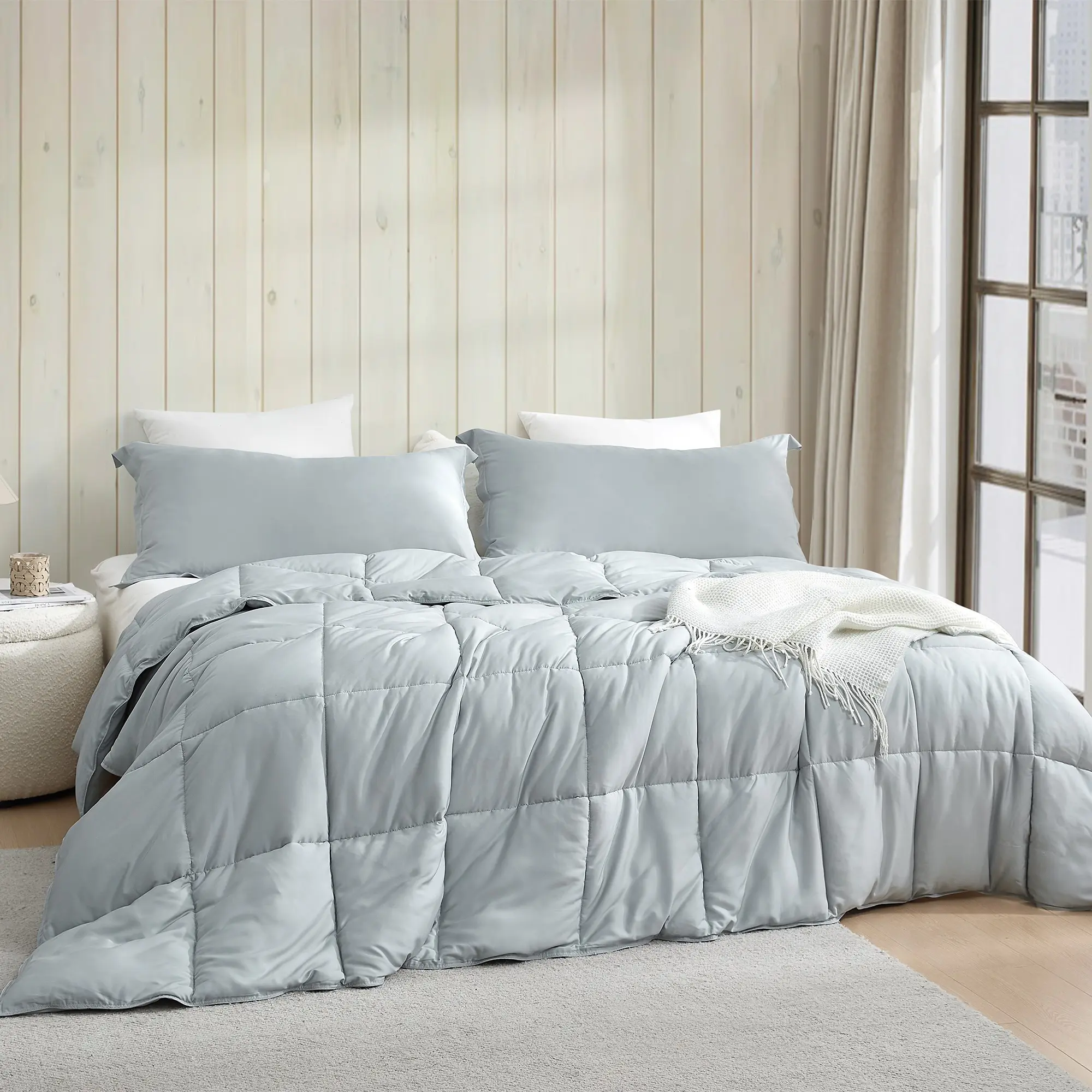 Snorze Cloud Comforter - Coma Inducer Ultra Cozy Bamboo - Oversized Comforter in Glacier Gray
