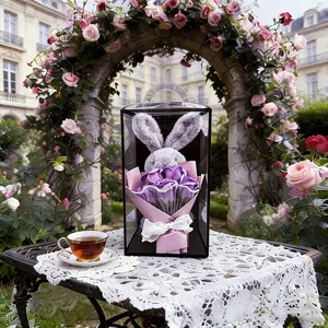 Easter Mother's Day Graduation Gift, Tiktok Rabbit Eternal Rose Bouquet, Never Fading Flower Gift for Her, Perfect Present Idea