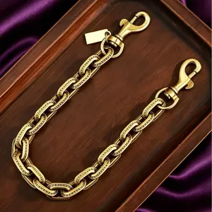 Vintage Gold/Silver Embossed Bag Chain Strap, Detachable Luxury Shoulder Chain, Textured Bag Accessory for Crossbody Bags