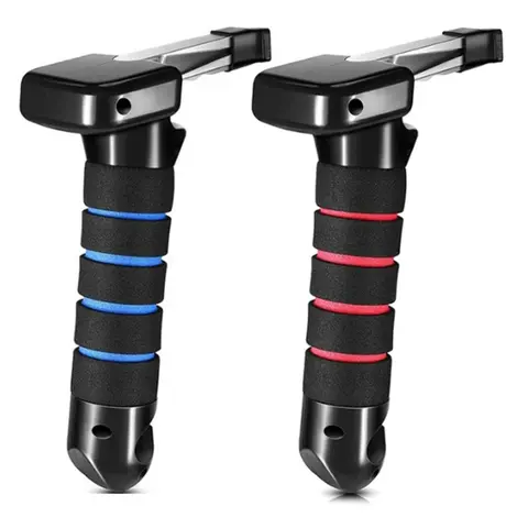 Hugexpen Automotive Compact Grip Metal Safety Hammer - Window Breaker, Seat Belt Cutter, Door Assist Handle for Elderly People - Daily Access + Escape Backup Tool, Car Interior Accessory That Enhances Safety