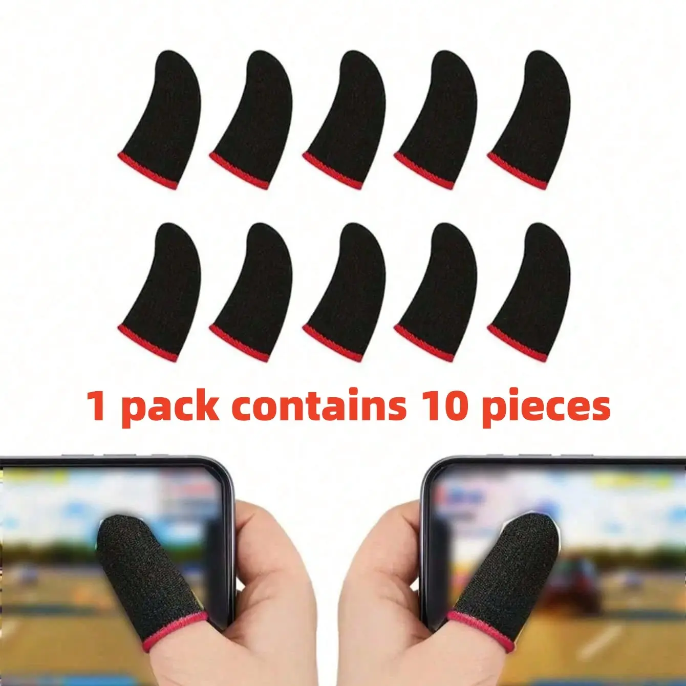 Gaming Finger Sleeves, Carbon Fiber Ultra-Thin Breathable Seamless Touchscreen Thumb Covers, 10 Pcs, for All Touchscreen Devices, Gaming Console Accessories, Gaming Peripherals, Gaming Products, Gaming Items