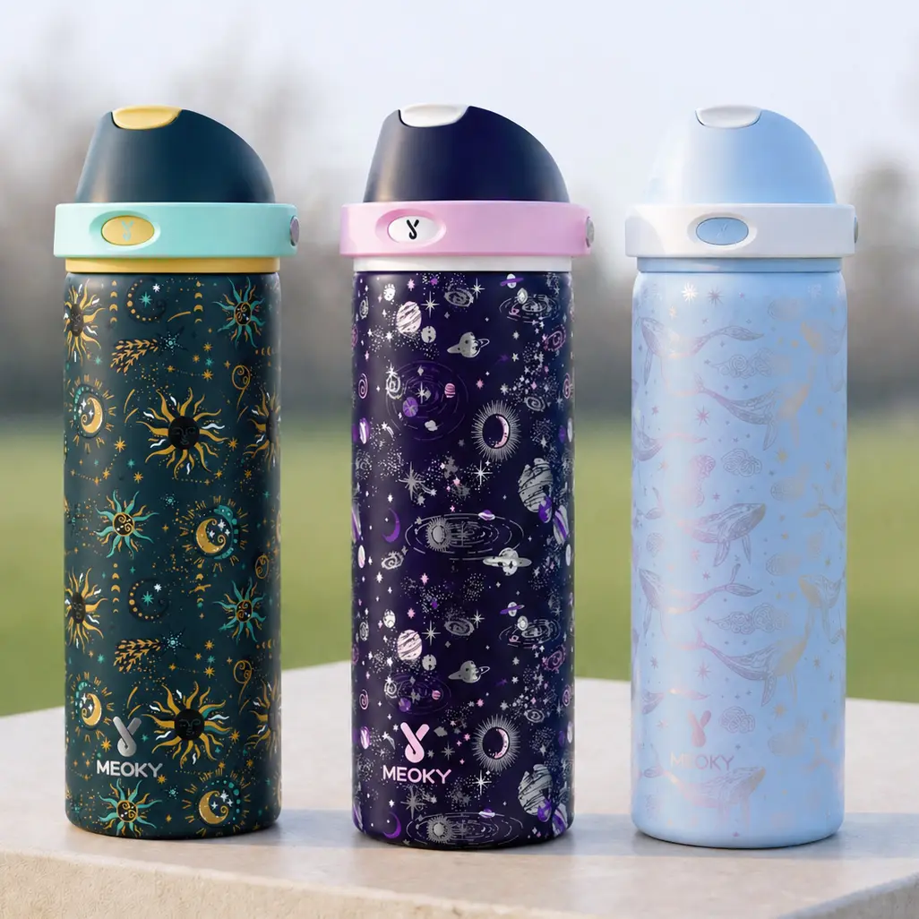 MEOKY 24 oz Insulated Tumbler - Stainless Steel Water Bottle with 2-in-1 Straw & Spout Lid, Leak-Proof, Cold for 24 Hours, Car Cup Holder-Fit, BPA-Free for Travel, Gym