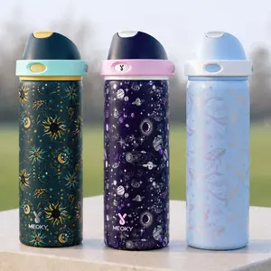 MEOKY 24oz Insulated Water Bottle, 2-in-1 Sip & Swig Stainless Steel Tumbler, Leak Proof, Non-Slip Base, Car Cup Holder Friendly, Portable for School, Gym, Travel Bottled