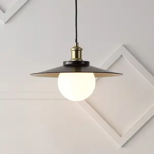 JONATHAN Y Isla Scandinavian Cord Plug-In or Hardwired LED Pendant; for Living Room,Bedroom, Kitchen, Office