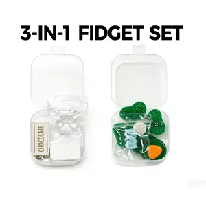 3-IN-one Fidget Toy Set,Portable Stress Relief Toys,Fidget Pack with Pop It Maze,Magnetic Click Coin,Squishy&Chocolat Snap,Perfect for Office & School,Gift for Friends