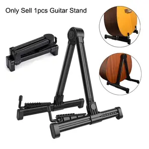 Universal Adjustable Guitar Stand Rack, Folding Free-standing Holder for Acoustic, Electric, Bass, Guitar, Mandolin, Banjo, Ukulele & Violin, Music Accessories