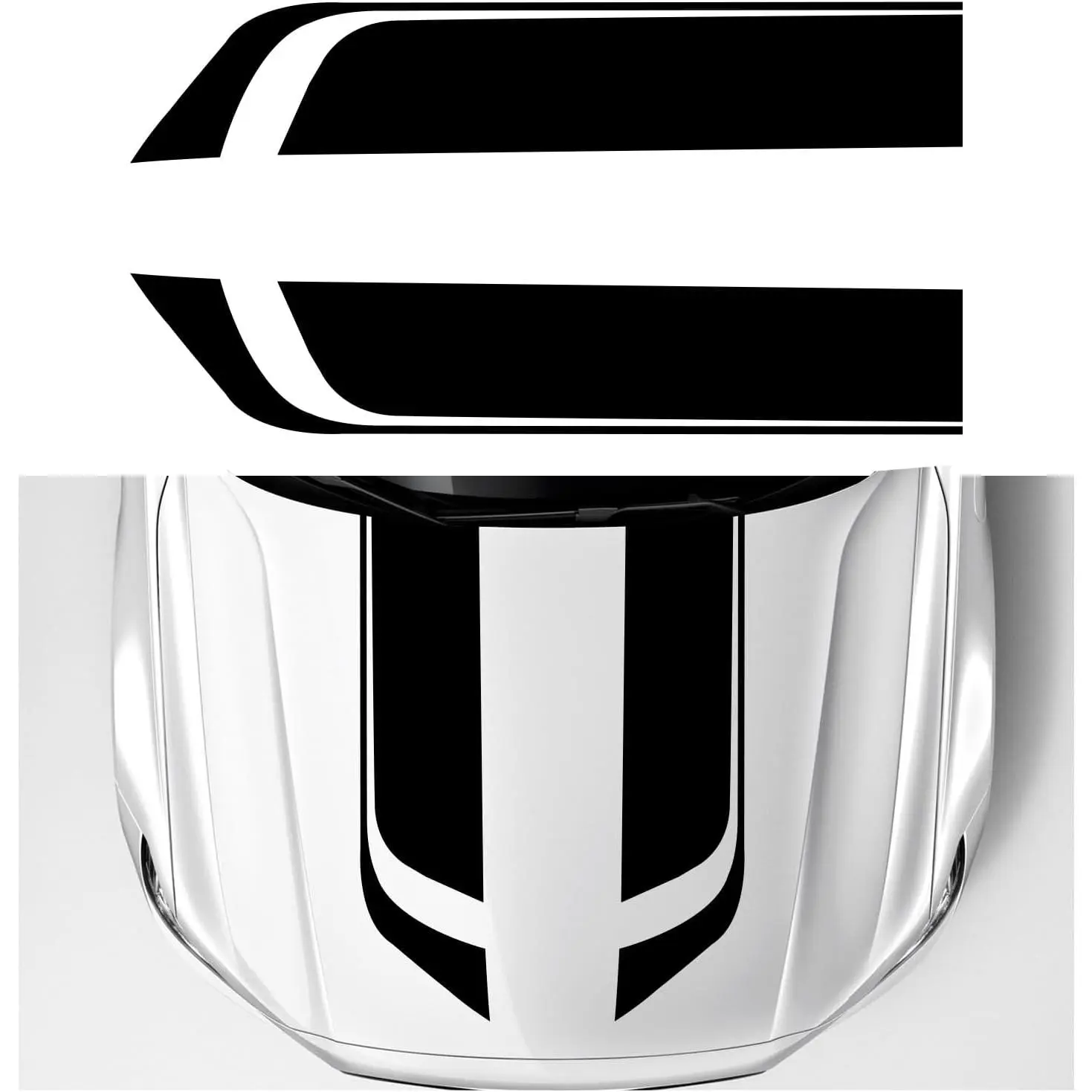 Car Hood Decal Sticker, Racing Stripe Graphic Stickers for Auto Body Skirt Roof Hood Bumper, Automotive Exterior Decoration Vinyl Decal for Car SUV Truck, Car Accessories (Black)