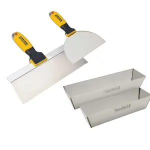 Stainless Steel Knife & Dual Mud Pan Drywall Taping Set Tapetech