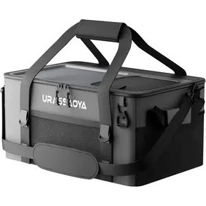 [2026 Updated] 50 Can Collapsible Soft Cooler Bag with Hard PP Lid, Leakproof Insulated Cooler with Quick-Access Top Hatch, Bottle Opener & Mini Table for