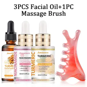 4-in-1 Massage Comb for Face Eyes Head & Body Natural Resin Smooth Like Jade Round Teeth Gentle Scalp Nourishing Oil Application Massage Comb Duo