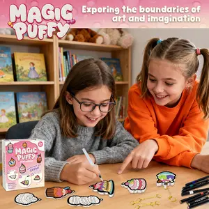 Magic Foam Texture Painting Set, 3D Sponge Paint Kit, Includes Foam Paper, Acrylic Pens, Water Brush, DIY Art Supplies, Amazing 3D Effect