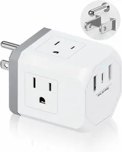 6 in 1 Multi-plug Outlet, USB-C Outlet Extender, Wall Outlet Splitter with 3 Outlets and 3 USB Ports (1 USB C), No Surge Protector