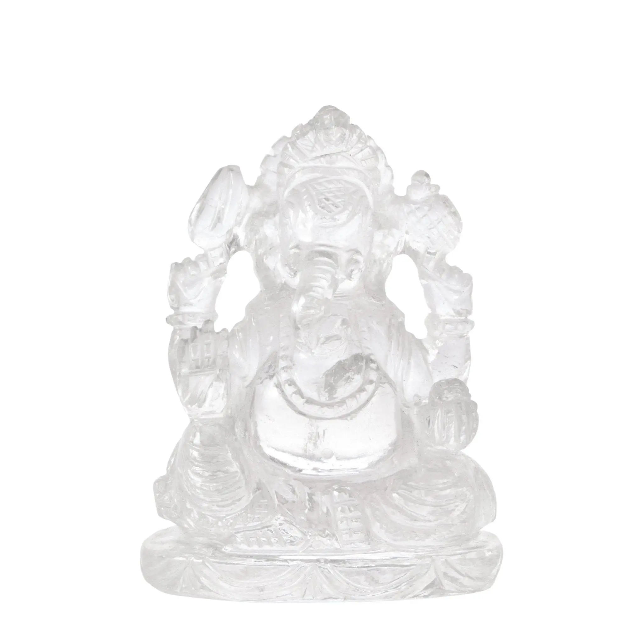 Clear Quartz Ganesh - Polished Crystal Sculpture - 1