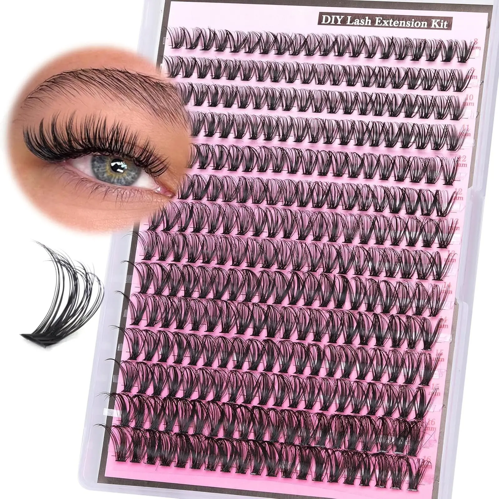 Lash Clusters, Natural Wispy 40D D Curl 8-16mm, 280pcs