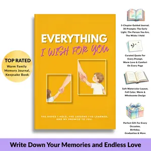 "Everything I Wish For You" - Personalized Keepsake Journal for Child, Grandchild, Niece & Nephew, Guided Fill-in-the-blank Book Gift from Family
