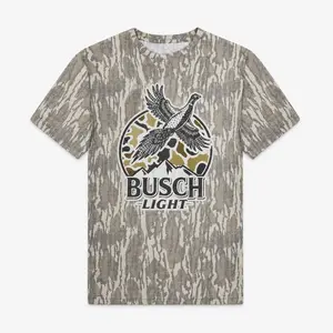 Pheasant Camo Graphic T Shirt, Men’s Outdoor Hunting Style Tee, Vintage Bird Mountain Print Short Sleeve Shirt, Casual Gift Top