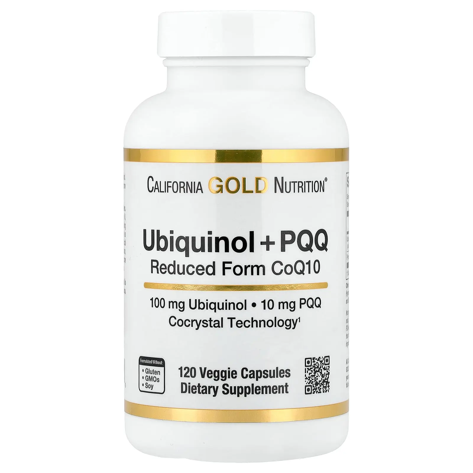 California Gold Nutrition Ubiquinol Reduced Form CoQ10 + PQQ, 120 Veggie Capsules