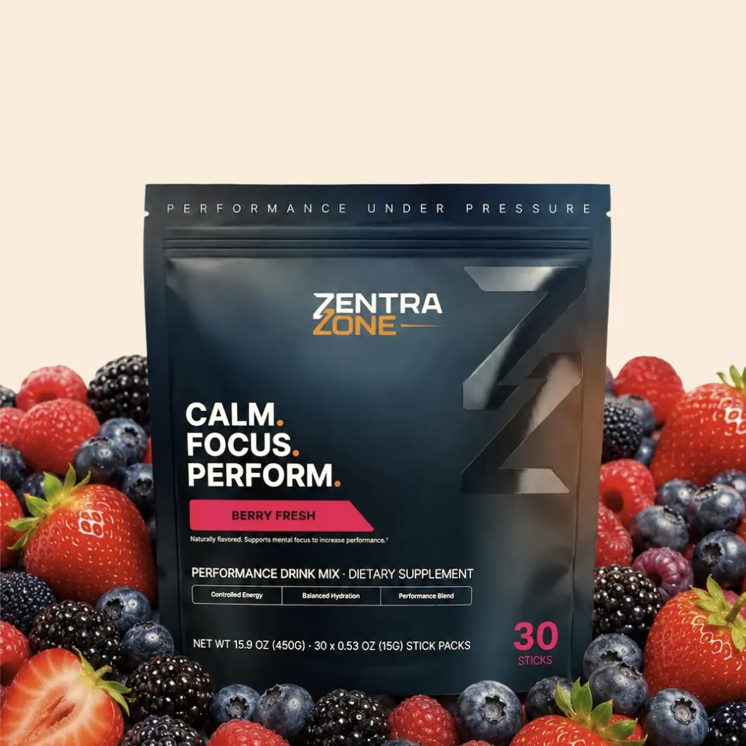 ZentraZone | 4-in-1 Calm-Focus Energy Supplement Drink Mix - Creatine, Amino Acids, Electrolytes, Natural Caffeine