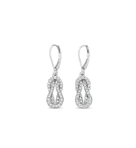 Love Knot Drop Dangling Diamond Earrings .75cttw