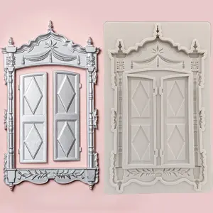 European Classical Window Mold Silicone DIY Cake Decorating Tool, Reusable Sugar Art Clay Molding, Home Birthday Party Festival Supplies