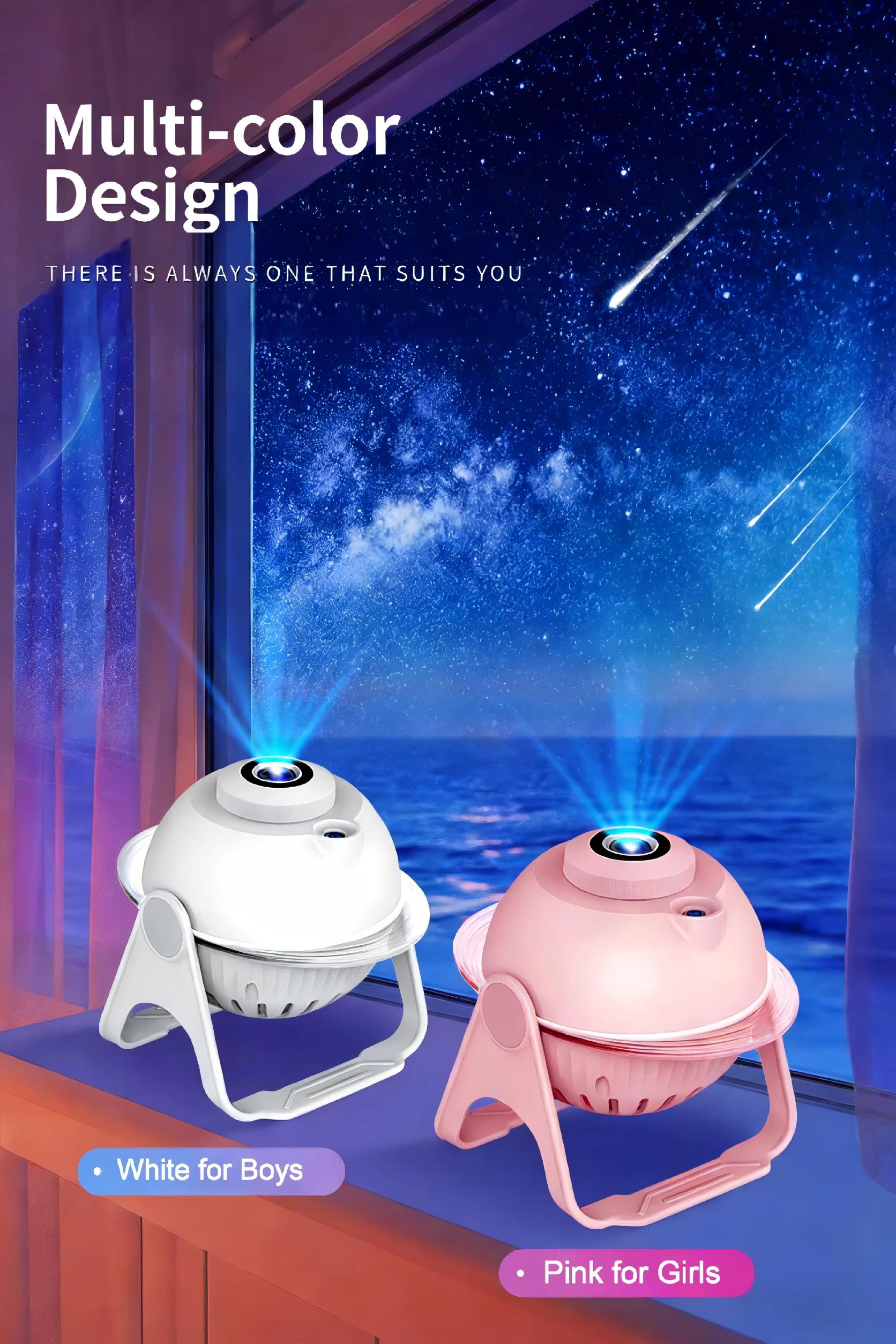 Galaxy Star Projector, ASMR Visual & Auditory Sleep Aid with 13 HD Film Discs, 20 Soothing Sounds, Meteor Shower Effect, Built-in Bluetooth Speaker, Remote Control, Dimmable Night Light for Bedroom Relaxation