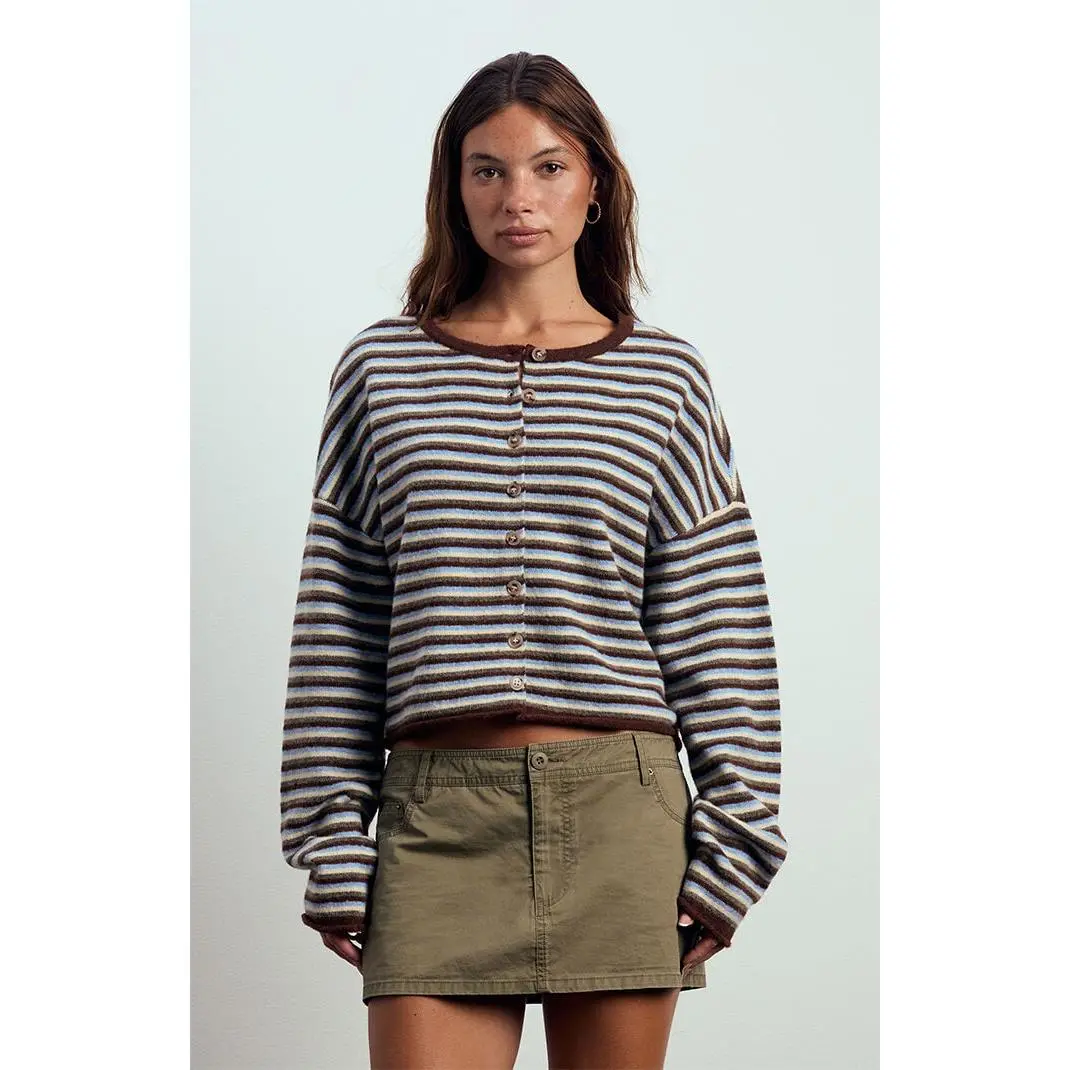 Beverly and Beck Women's Georgia Scarf Button Down Cardigan