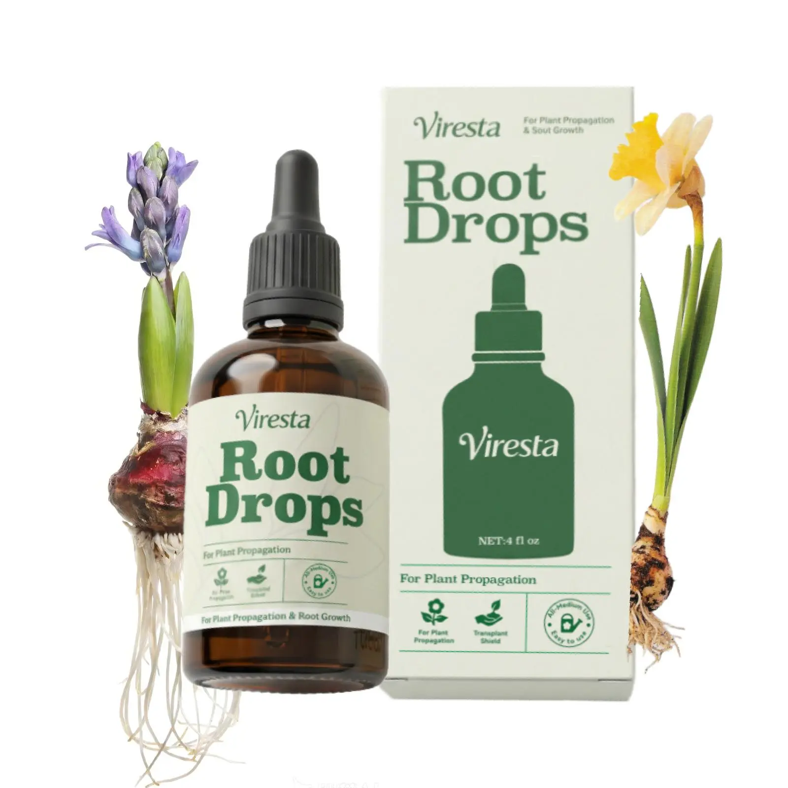 【Fall Deals For You】VIRESTA Ready-to-Use Root Stimulator Drop Bottle - Garden Supplies Rooting Hormone Drops for Houseplant Cutting Propagation, Promotes Growth, Reduces Shock in Water, Soil, LECA