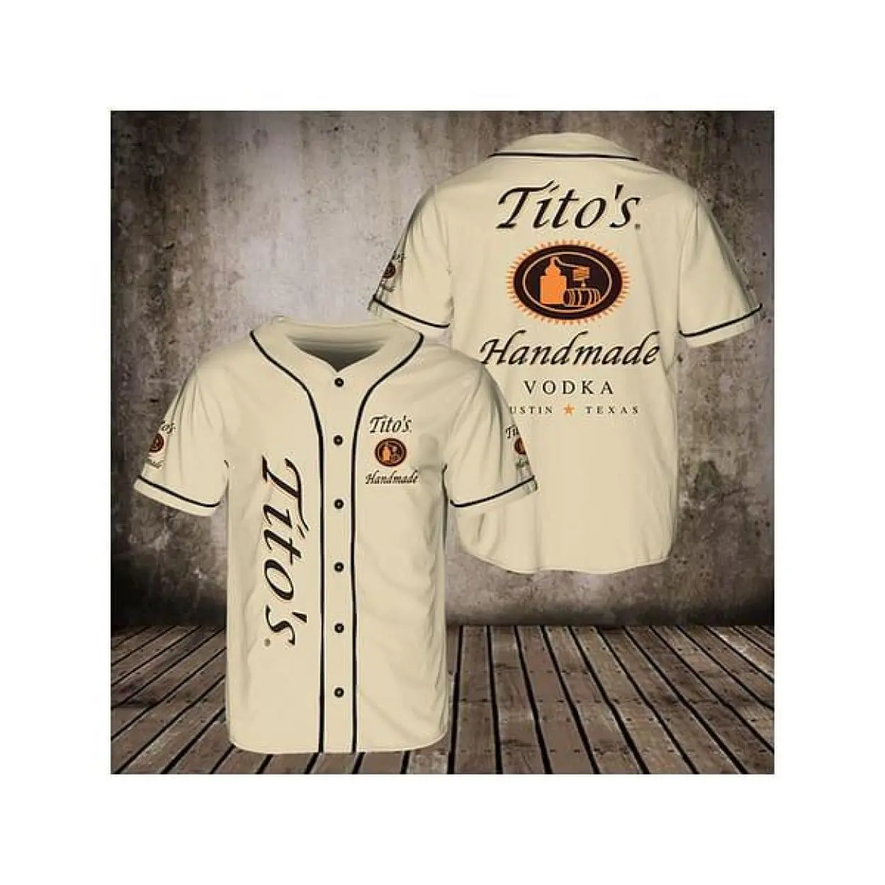 Tito’s Vodka Baseball Jersey for Beer Lovers, Fun Graphics, Everyday Basic, Never Outdated