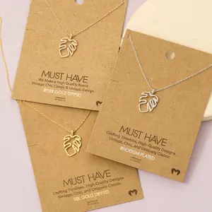 Monstera Cutout Pendant Necklace