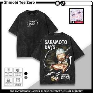 Takamura Sakamoto Days Vintage Washed Anime T-Shirt All Size, Anime Graphic Tee Vintage Cotton unisex good graphic tees 90soft Cotton TShirt Crewneck 90s graphic tee