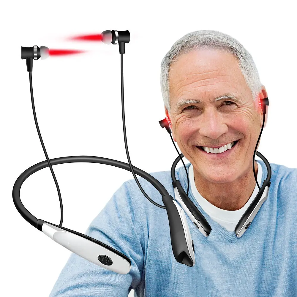 650nm Red Light Ear and Nose Therapy Device for Tinnitus Otitis Media Rhinitis Reduces Inflammation Promoting Blood Circulation with Silicone Caps for Both Ears and Nose 2-in-1 Physiotherapy Health Care Ear Care Products Ear Care Tool