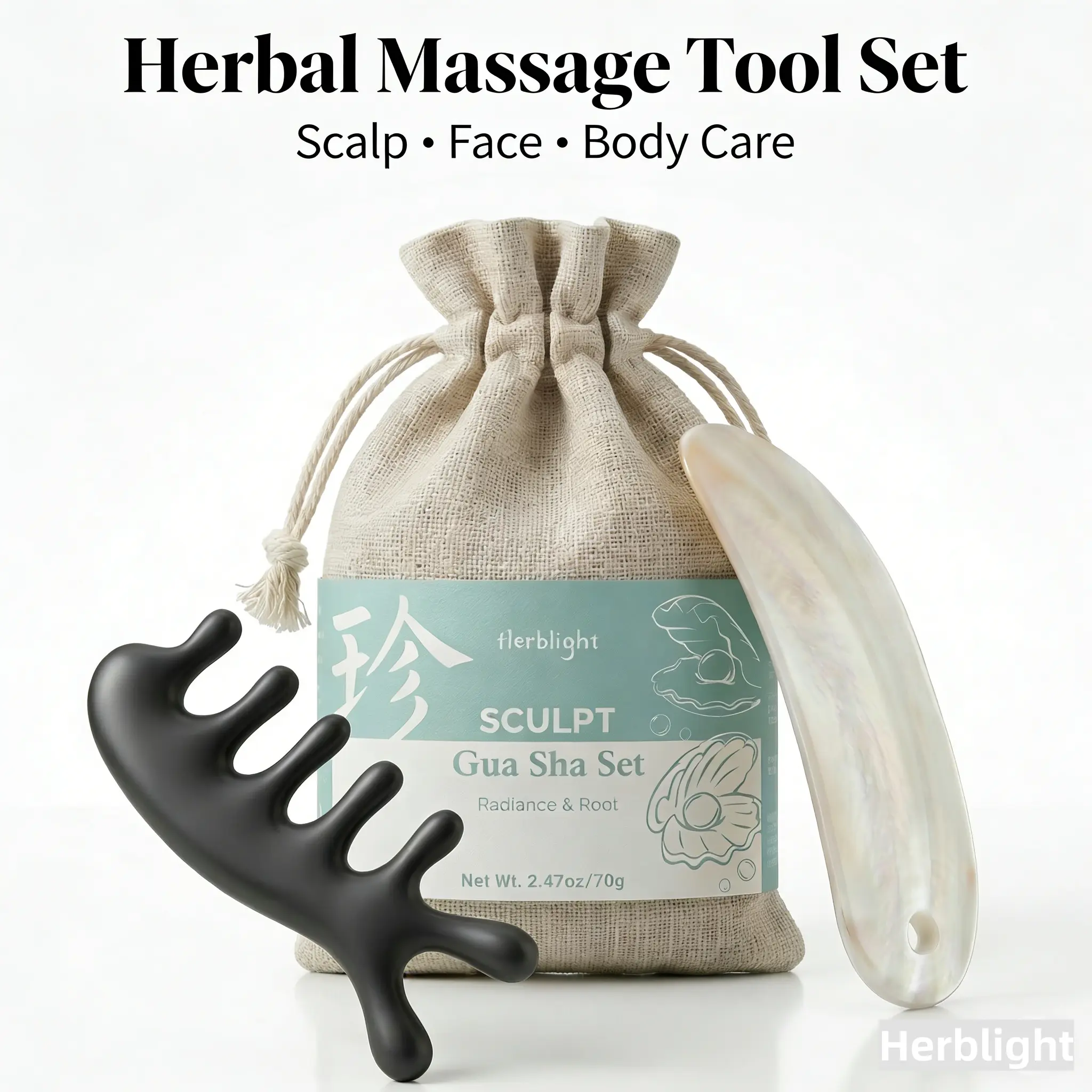 Natural Shell Gua Sha Tool for Face Body Handcrafted Scraping Massage Tool Cooling Massage Tool for Jawline Neck Shoulder Hands Legs