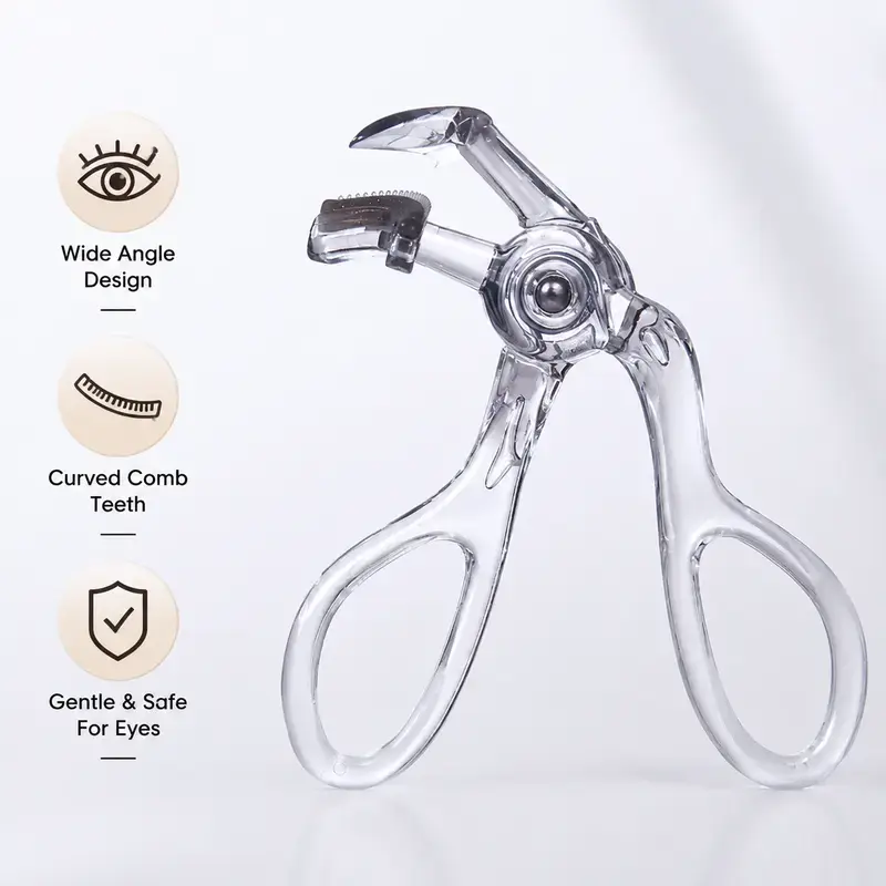 Transparent Eyelash Curler, Eyelash Curler for Travel, Eyelash Curler for Hooded Eyelid, Eyelash Curler for Hooded Almond Eyes, Eyelash Curler for Round Eyes, Eyelash Curler for Stubborn Lashes, Ideal curling tool for flat stubborn straight lashes