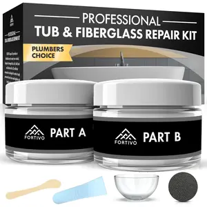 White Porcelain Repair Kit, Fiberglass Tub Repair for Sink, Shower, Countertop, and Tile - Acrylic Tub and Cracked Porcelain Sink Repair