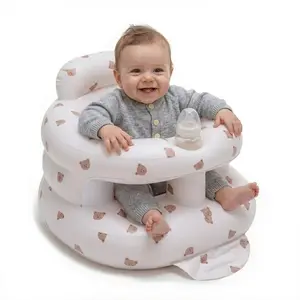Inflatable Baby Seat for Babies 3-36 Months with Built-in Air Pump, Back Support, and Sit Me Up Floor Seat for Infants