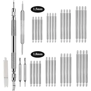 Watch Band Pins Kit -Watch Spring Bar Replacement-Bands Strap Removal Repair tool with 3 Extra Tips Pins & 32 Heavy Duty 316 Stainless Steel Watch Pin(18mm-24mm)