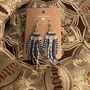 Choctaw native handmade seed bead earrings