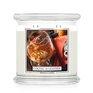 Cognac & Leather Scented  XL 4-wick Jar Candle — Ideal for Home Office or Special Gift