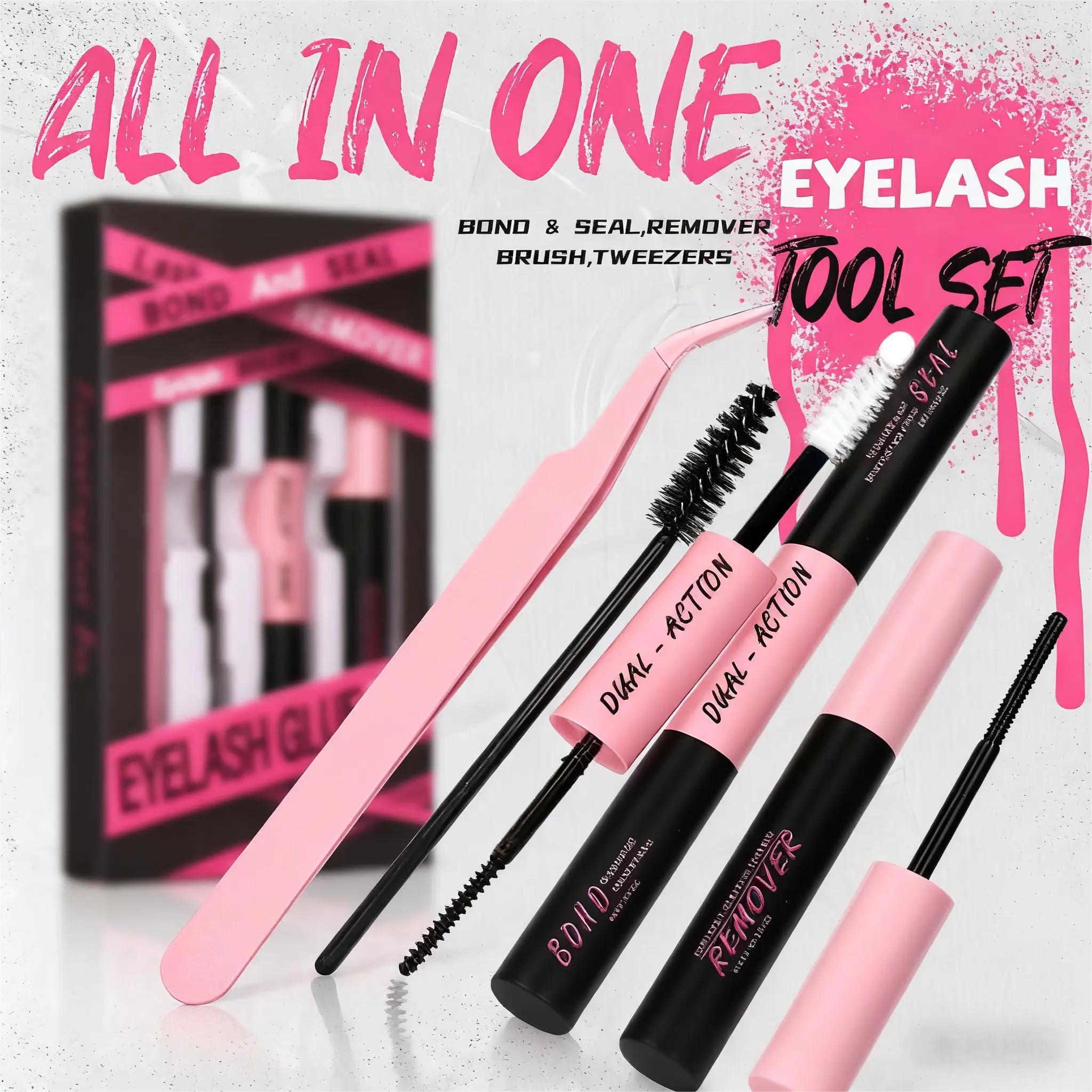 HOHADBR Lash Standalone Bond & Seal + Remover DIY Waterproof Latex-Free Long-Lasting Lash Glue Kit (3 Separate Items in 1 Link), Waterproof Lash Glue sohochic