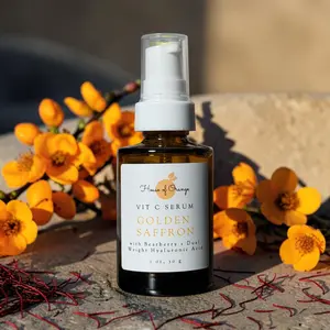 Vitamin C + Saffron Serum/ Dual Weight Hyaluronic Acid/ Skincare for Brightening Hydrating & Nourishing