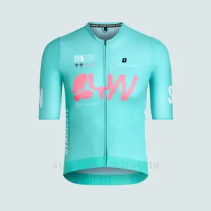 SYN men's Summer Cycling Jersey Full-Zip Breathable lightweight Road Cycling Jersey Pocket Outdoor Cycling Jersey
