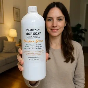 SWANTALK Family Size Mop Soap 32 fl oz, 4X Concentrated, Perfume-Inspired, Pet Friendly, Deodorizing & Multi-Surface Safe, Streak-Free Floor Cleaner