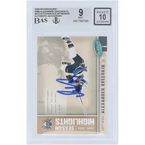 Alexander Ovechkin Washington Capitals Autographed 2005-06 Upper Deck Parkhurst Season Highlights #588 Beckett Fanatics Witnessed Authenticated 9/10 Rookie Card - Fanatics Authentic Certified