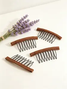 8-Prong brown Hairpiece Clips, Non-Slip Edge Design, Secure & Durable, Anti-Loss Accessories, 10pcs